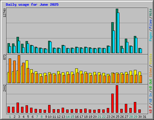 Daily usage for June 2025