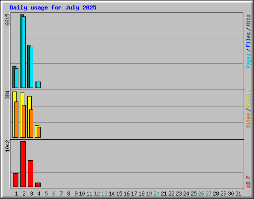 Daily usage for July 2025