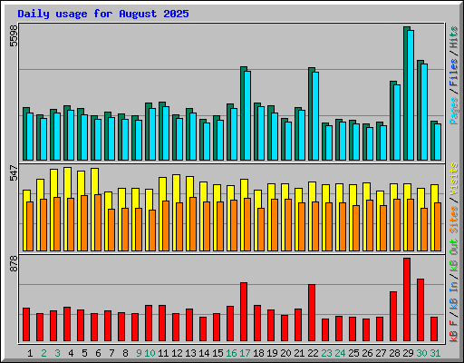 Daily usage for August 2025