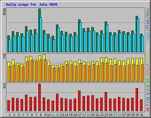 Daily usage for July 2026