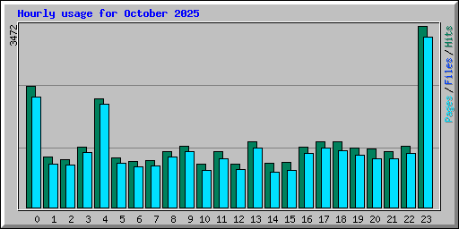 Hourly usage for October 2025